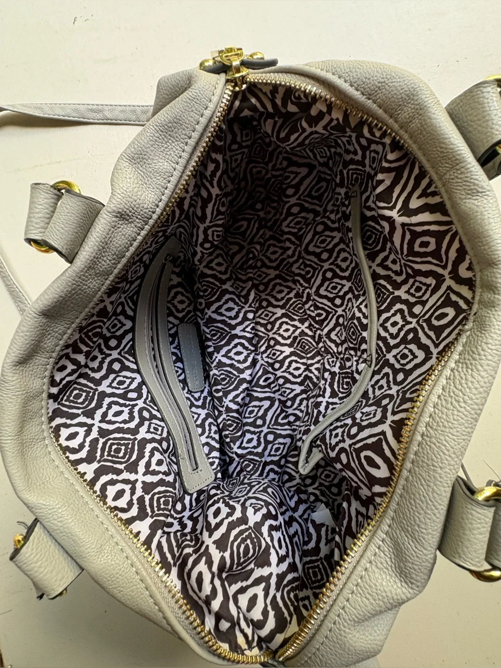 Steve Madden Light Gray Messenger Bag with Branded Strap